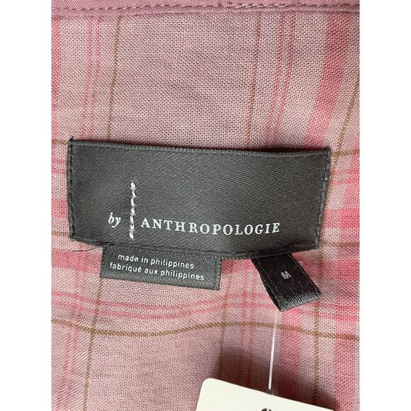 Anthropologie Melody Women's Dress Tunic Mini Velvet Boho Split Neck M Pink - Picture 7 of 10